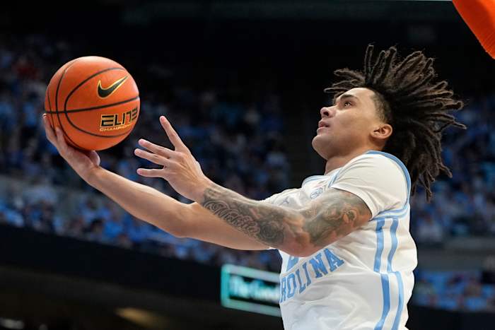 UNC basketball guard Elliot Cadeau